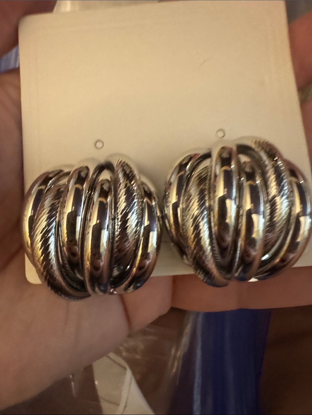 Silver-Tone Multi-Band Hoop Earrings - Women Jewelry
